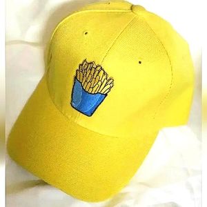 NEW ~Fries & Shake~ Baseball Cap! Yellow Hat. Embroidery. Adjustable. Unisex.